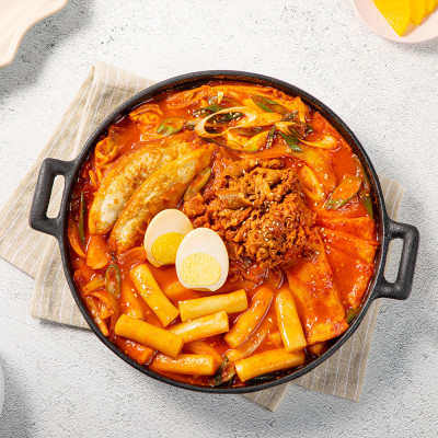 [담짜몰] 매콤한 우삼겹 즉석 떡볶이 밀키트 (3인분/1130g)